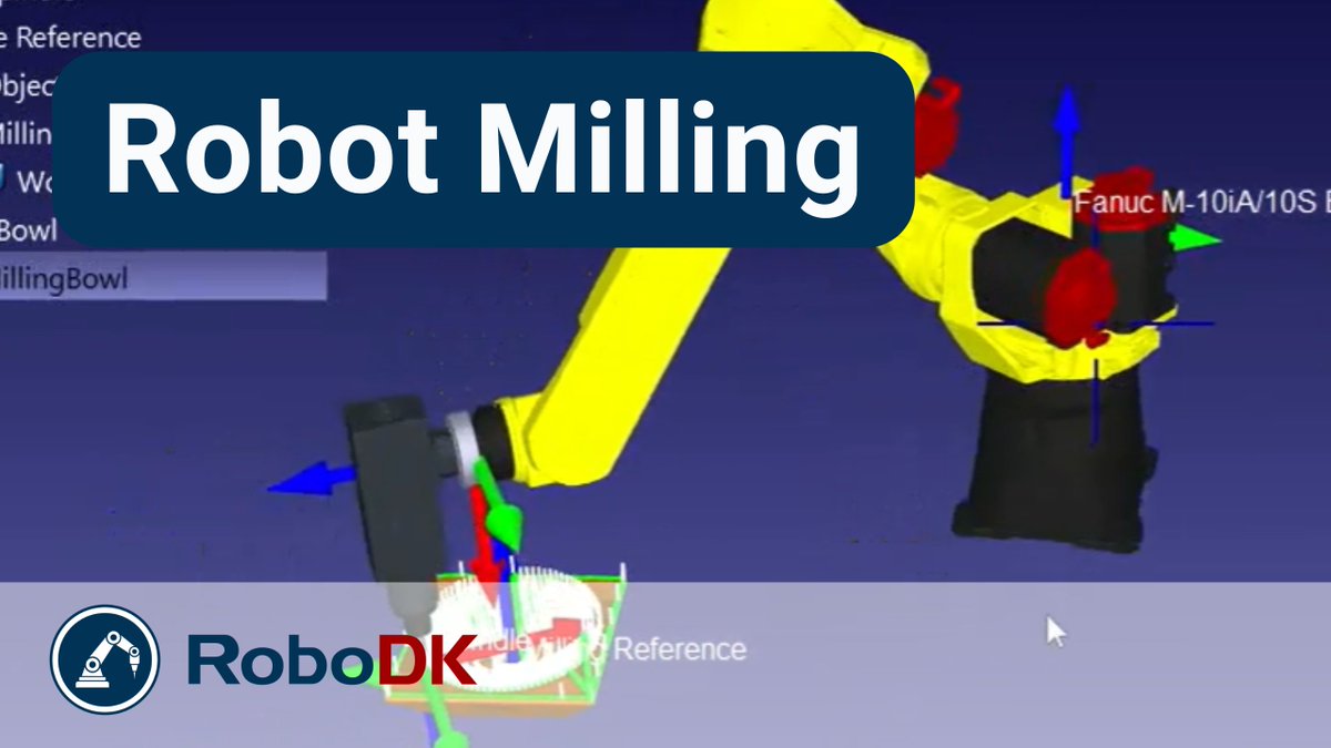RoboDKinc's tweet photo. 🪄RoboDK Tutorial: This video shows how to perform robot milling with RoboDK.
RoboDK is a powerful offline simulator for industrial robots.
Whatch de video: https://t.co/UnqjDdSizK
#robodk #robotics #robot #simulationsoftware #automation #manufacturing https://t.co/KvFyJfWe1s