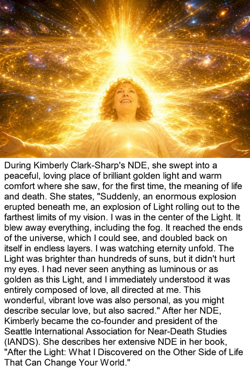 neardeath's tweet photo. Kimberly Clark-Sharp's Near-Death Experience | https://t.co/sSkYCXT1ry | #NDEs #afterlife #consciousness https://t.co/3lWr8PU3EL