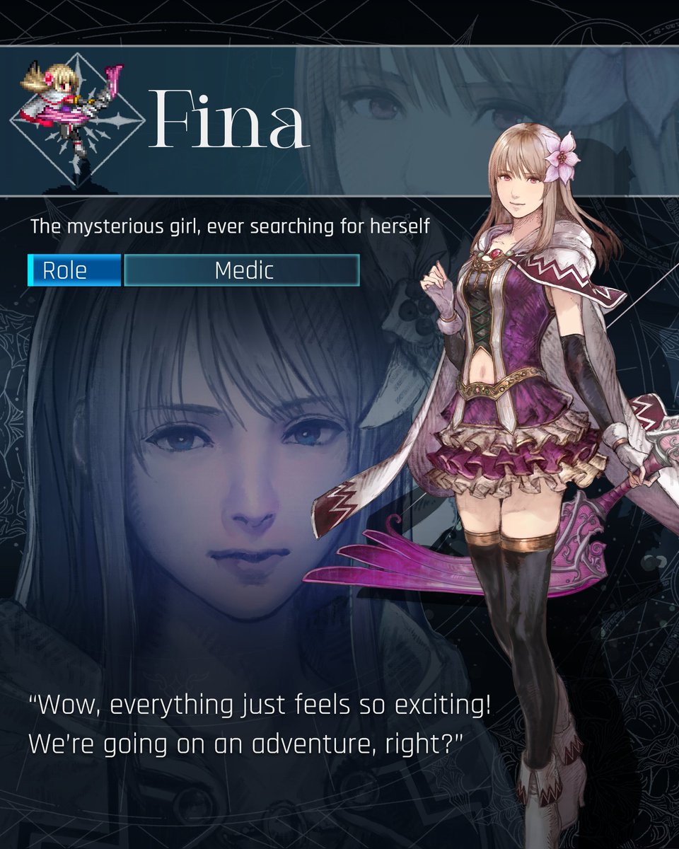 FinalFantasy's tweet photo. Meet Fina from Final Fantasy Resonance. While she may have lost her memories, this mysterious girl is full of curiosity and ready for a grand adventure!

Cheerful and pure-hearted, Fina excels in white magic and archery, and can even communicate with espers. https://t.co/El5jIJ7mWO