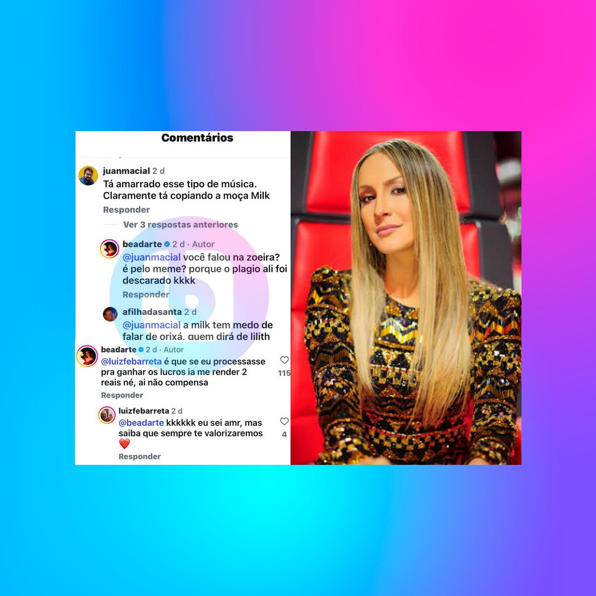 forumbunklr's tweet photo. FORÇA! Artista independente, Bea Duarte revelou que não conseguiu processar Cláudia Leitte por plágio de "Lilith" pois não teria o retorno financeiro esperado. https://t.co/cCSMuxyblg