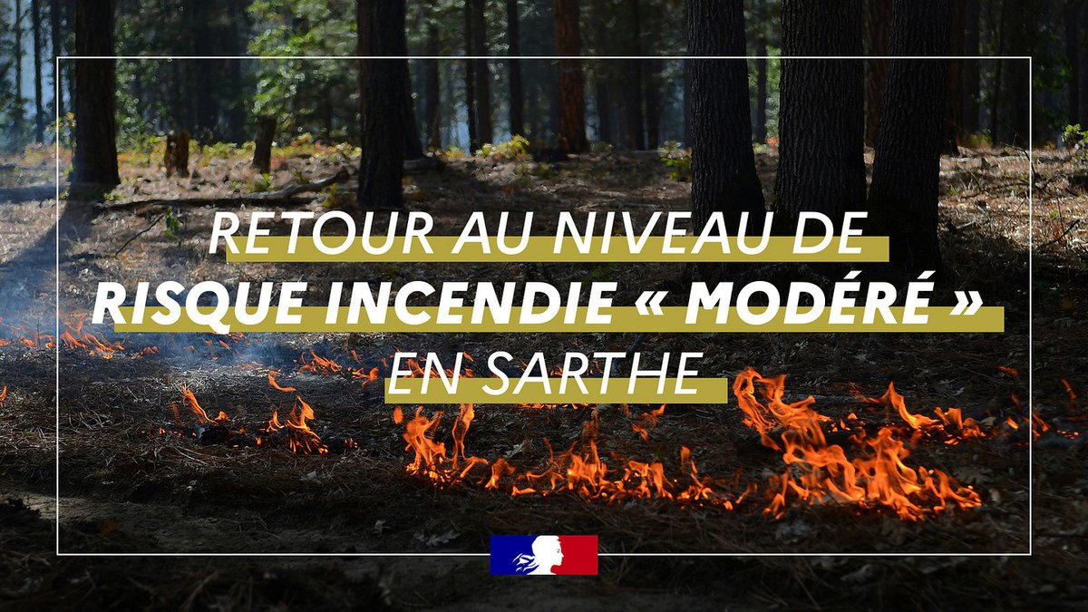 Image de Préfet de la Sarthe - #FeuxDeForêt | En raison de la baisse des températures et de l'augmentation du taux d'humidité, le p