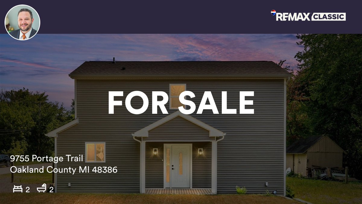 scarpagroup's tweet photo. 🛌 2 🛀 2
📍 9755 Portage Trail, Oakland County, MI, 48386

My latest listing on RateMyAgent.
https://t.co/NBbr1crZLF

...
#ratemyagent #realestate #remaxclassic #remax10 #remax #remaxhustle https://t.co/sStRSvukKq