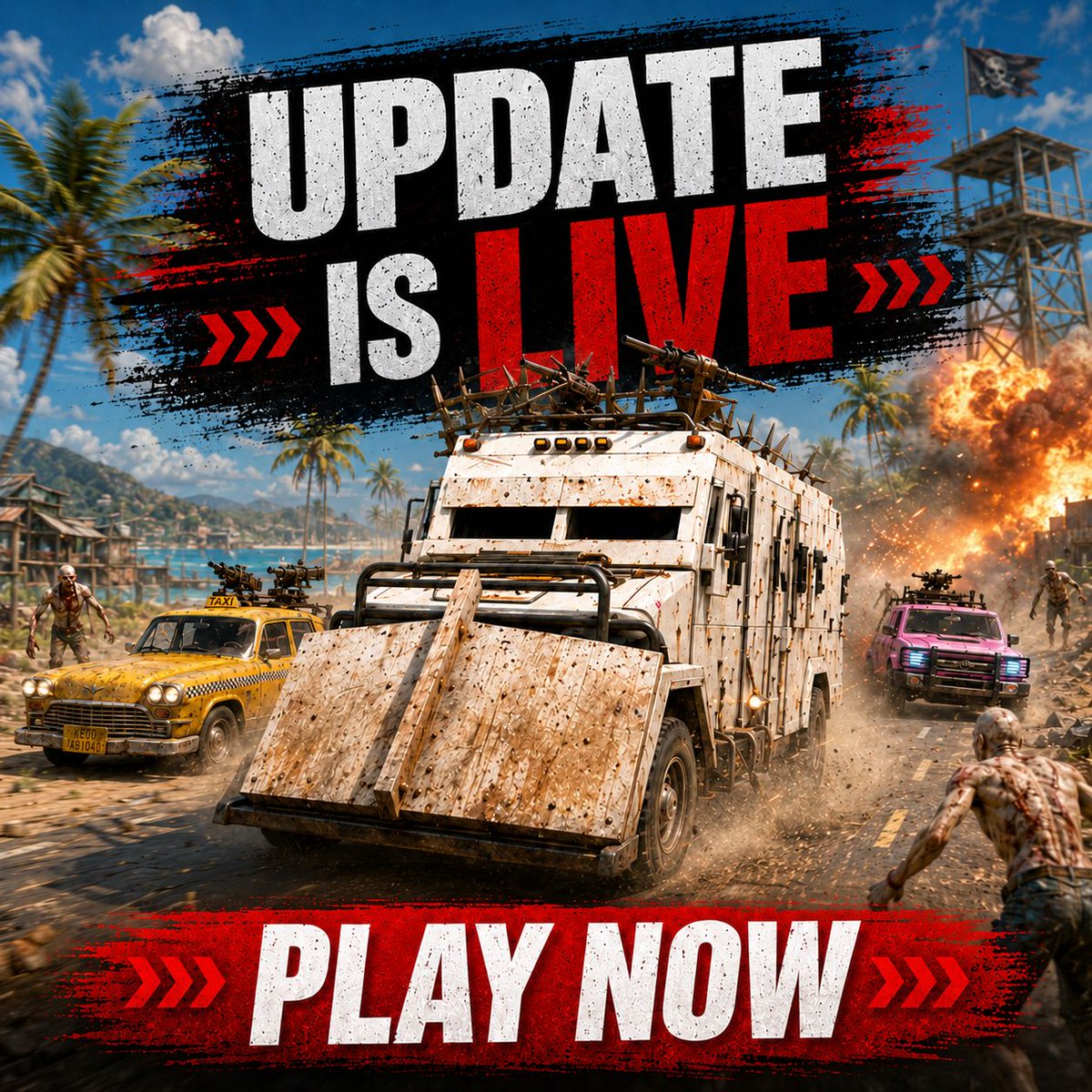 Undeadscom's tweet photo. 🚀 The wait is over! The July Update is now LIVE!

💰 New Economy
⚔️ Combat Rebalance
☠️ Enemy Scaling
✨ Visual Improvements
🎯 Full Tutorial
🛡️ Fair Play Protection
⛽ Fuel System Update
🚗 New Top Vehicle

🔥 Jump into Undeads Rush and experience the biggest update yet!

#Web3 #PlayToEarn #GameFi #Gaming #Undeads #UndeadsRush