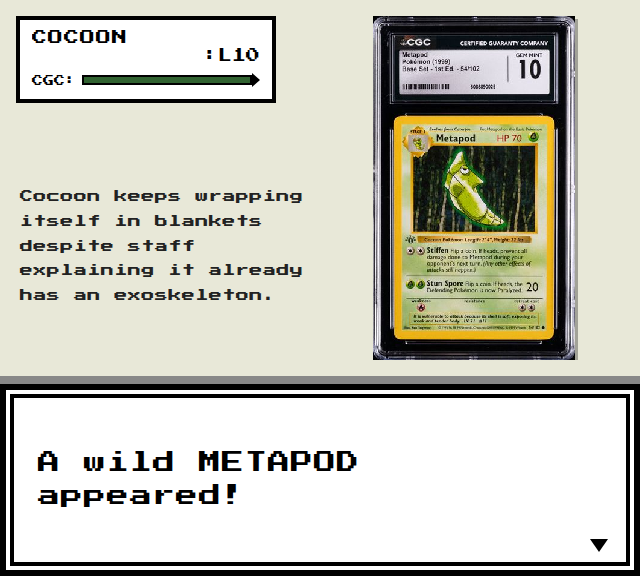 PokeRescue's tweet photo. Cocoon keeps wrapping itself in blankets despite staff explaining it already has an exoskeleton.

https://t.co/enODBzPWks @Collector_Crypt https://t.co/Sh6Pc1Uuhs