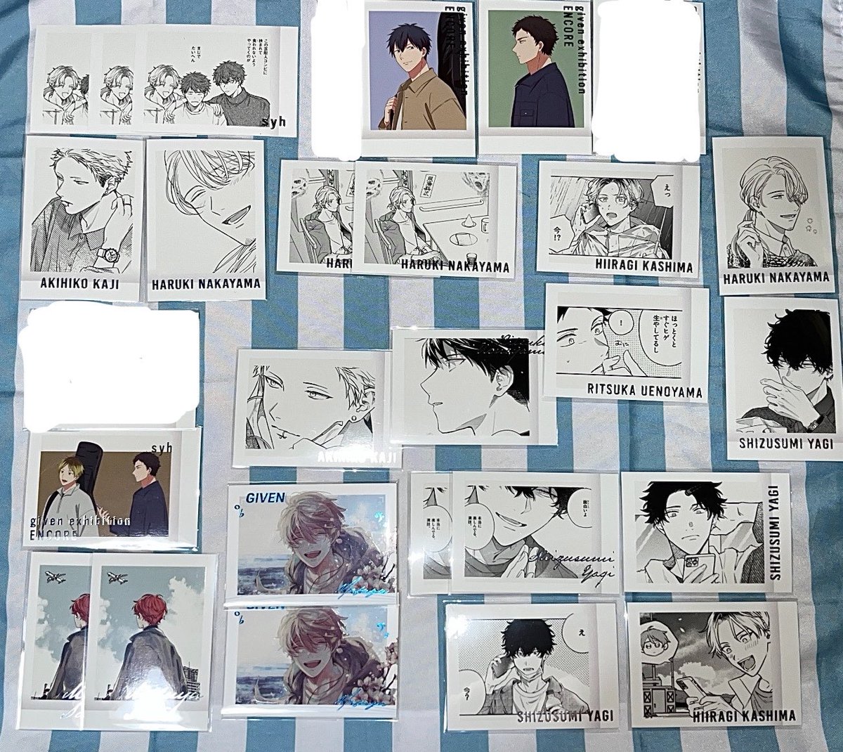 wrjgfv's tweet photo. 🆕 交換 譲渡 ギヴン展 ENCORE ぱしゃこれ チェキ風カード PREMIUM 

譲 ➭ 画像参照

求 ➭ 同異種 雨月 、真冬 (2枚目の物優先)

比率違いも可能です
(最大1枚に対し3枚まで)

・郵送またはいつでも仙台駅周辺でのお手渡しも可能です

お声がけお待ちしております◝✩ https://t.co/kVjxYuPqGC