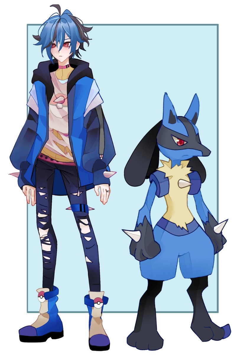 0lemon_pie2's tweet photo. Lucario in human form art #art #artstyle #artmoots #Pokémon #Lucario #fyp #original_character https://t.co/gpqOflx7nY