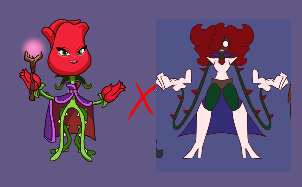 ArtLacil's tweet photo. Un día desperté y shipe a rosa de PVZ con mi oc rosa https://t.co/ybrosLVVoF