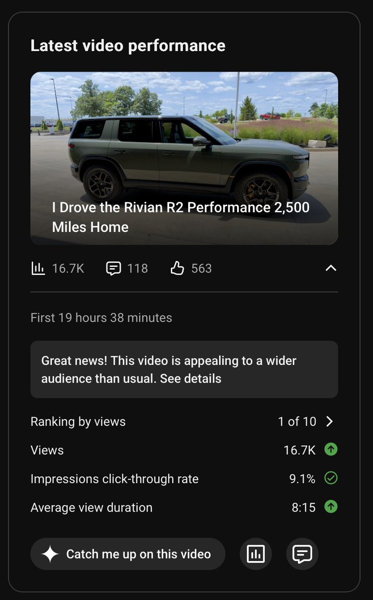 RivianTrackr's tweet photo. Thank you for making this video my #1 video on my channel in views!

https://t.co/WBmSEUy6d0 https://t.co/Cqa0dtfTJu