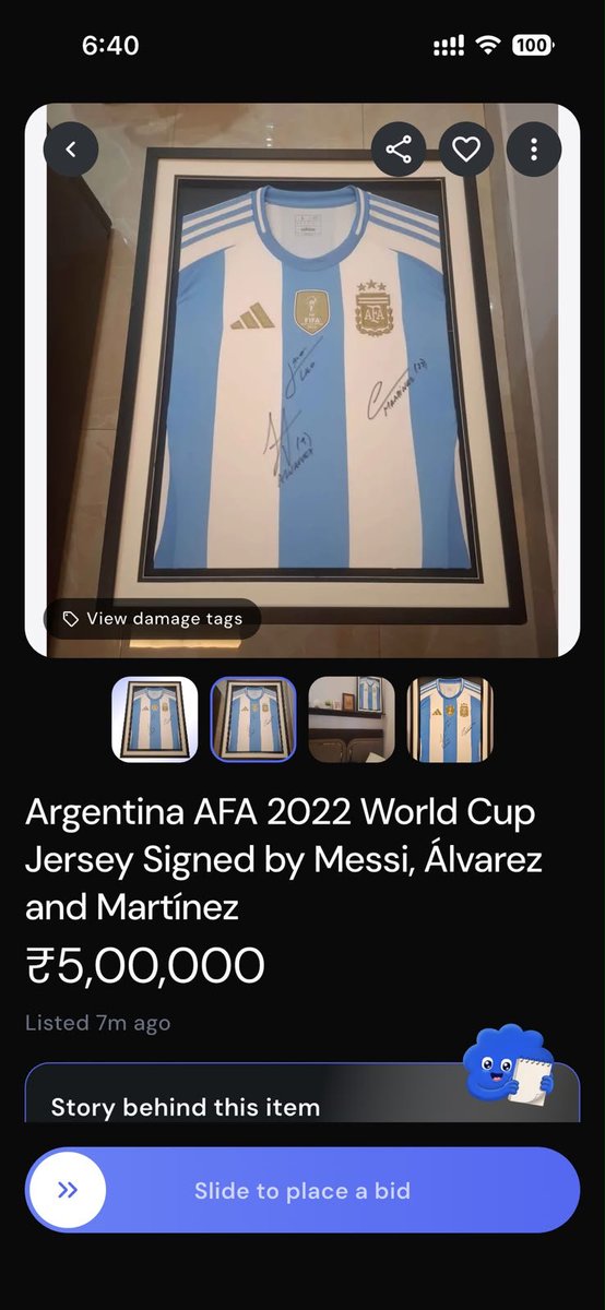 _saranshgoyal's tweet photo. Lmk if someone wants a Messi, Álvarez and Martínez signed jersey

Slide to place a bid - https://t.co/u7xDQTMiL1 https://t.co/bm74MjLkAm