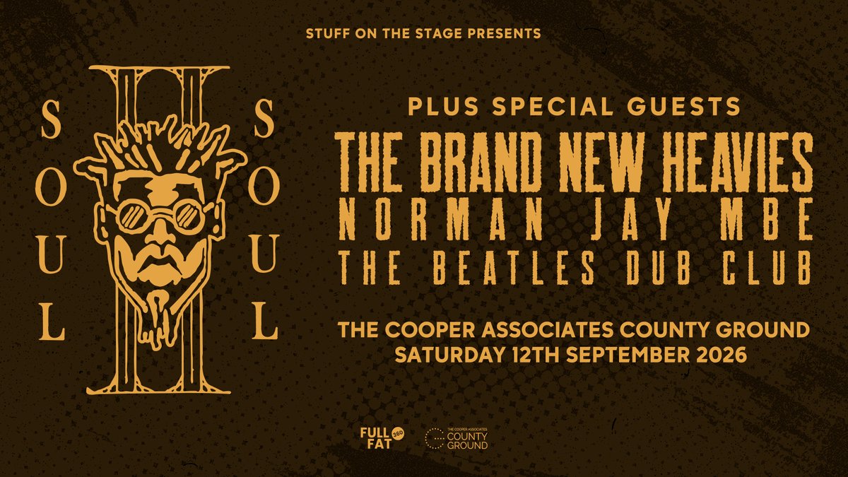 TicketmasterUK's tweet photo. Celebrate the end of summer in style 🌞✨

Soul II Soul, The Brand New Heavies, The Beatles Dub Club and Norman Jay MBE are bringing legendary disco, soul and dance anthems to Somerset's most iconic venue. 💃🕺

Don't miss it! Tickets are on sale now >> https://t.co/Nd8ZVkAdLU https://t.co/XSY687b7uc