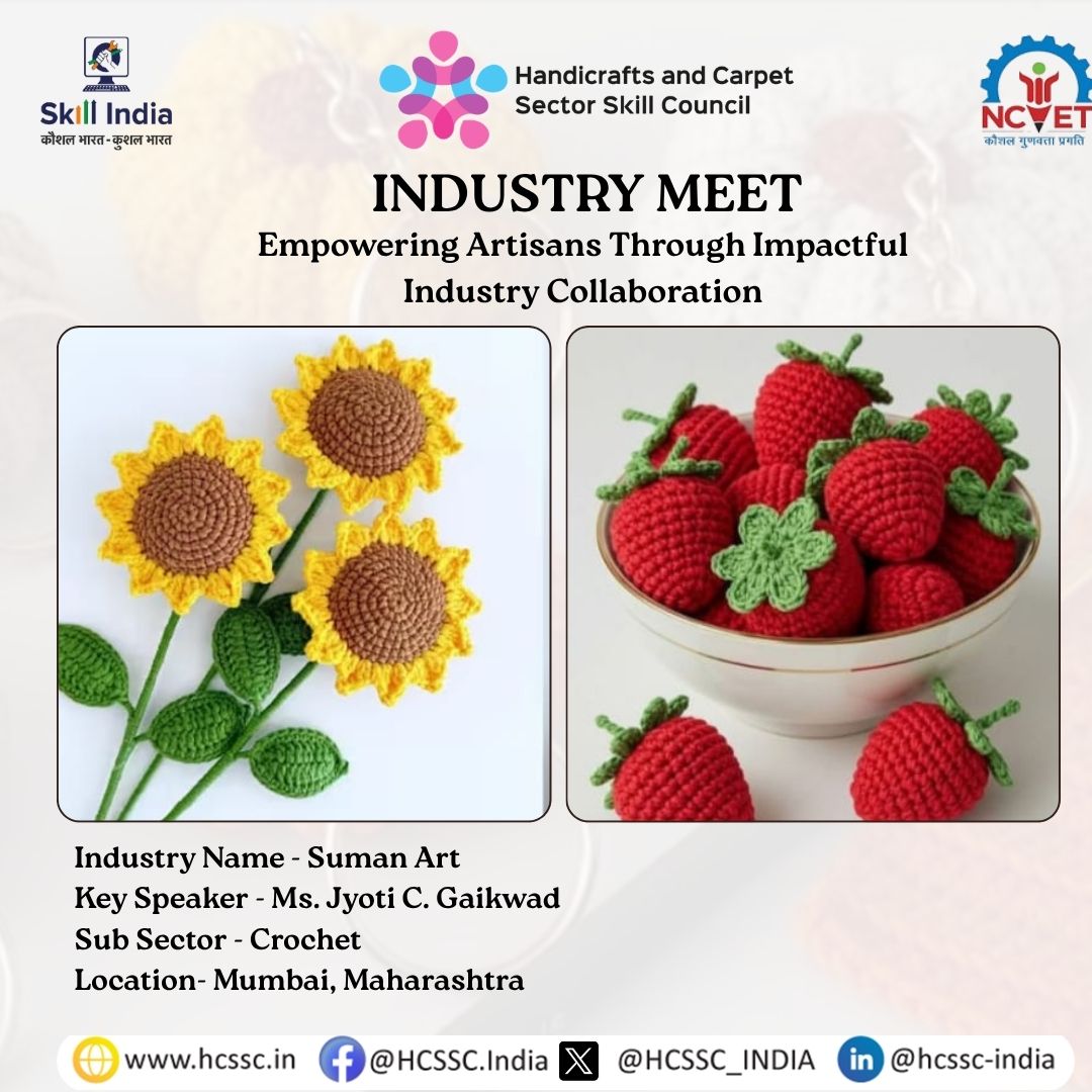 HCSSC_INDIA's tweet photo. #handicrafts #handicraftsofindia #MoSkillsAndEnterpreneurship #KushalBharatViksitBharat #SkillIndia https://t.co/YYBHxBPNH5