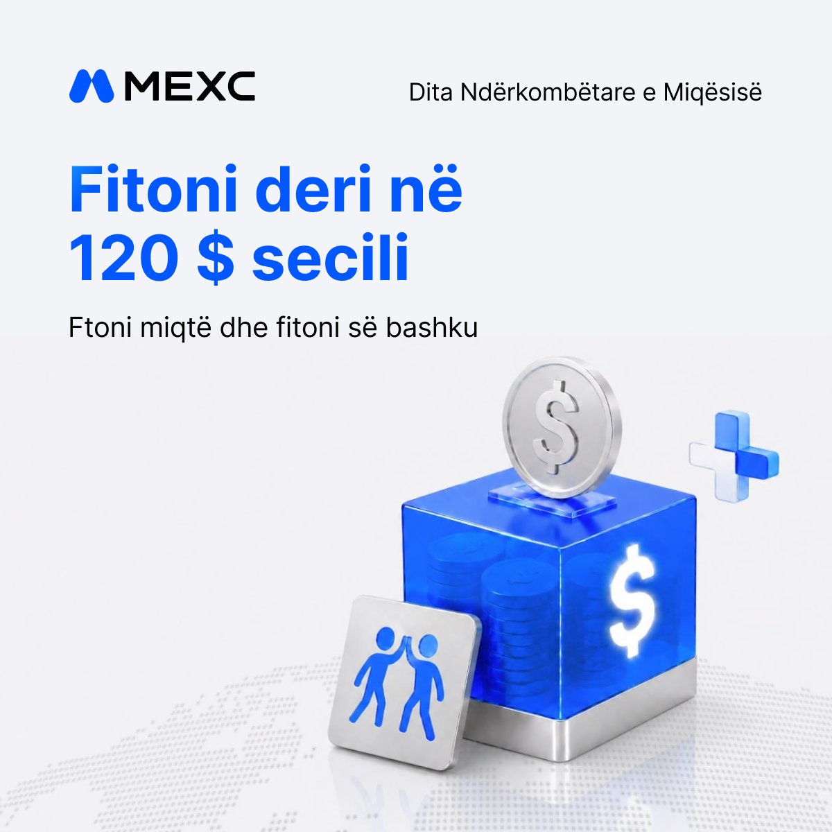 MEXCAlbania's tweet photo. 🎉 Festo Ditën Botërore të Miqësisë me MEXC!

💙 Fto miqtë
🤝 Përfundoni detyrat së bashku
🎁 Fitoni deri në 120 USDT secili!
🚀 Sa më shumë miq, aq më shumë shpërblime!
🎯 Përdor kodin ekskluziv për Shqipërinë: 46qDy
ose regjistrohu përmes linkut: https://t.co/xSE3BNM3j6

✨ Përdoruesit e rinj mund të marrin edhe një bonus surprizë! 
🍻 https://t.co/FXWIfoL1eL

#MEXC #MEXCAlbania #Kripto #giveaway #CryptoGiveaway #Shqiperia #BalkanCrypto #BitcoinAlbania #giveaways #CryptoTwitter #CryptoInvesting #CryptoUpdate
