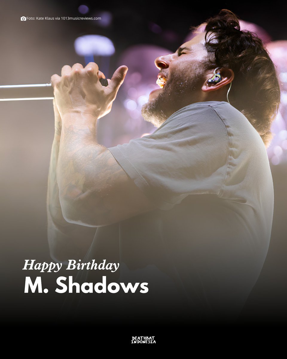 deathbatID's tweet photo. “Apa artinya hidup jika kamu tidak pernah mencoba hal baru?”
– M. Shadows

Selamat Ulang Tahun ke-45, M. Shadows! 🎉

📸Foto: Kate Klaus
#DeathbatIndonesia #AvengedSevenfold #MShadows https://t.co/p4AUq2O69H