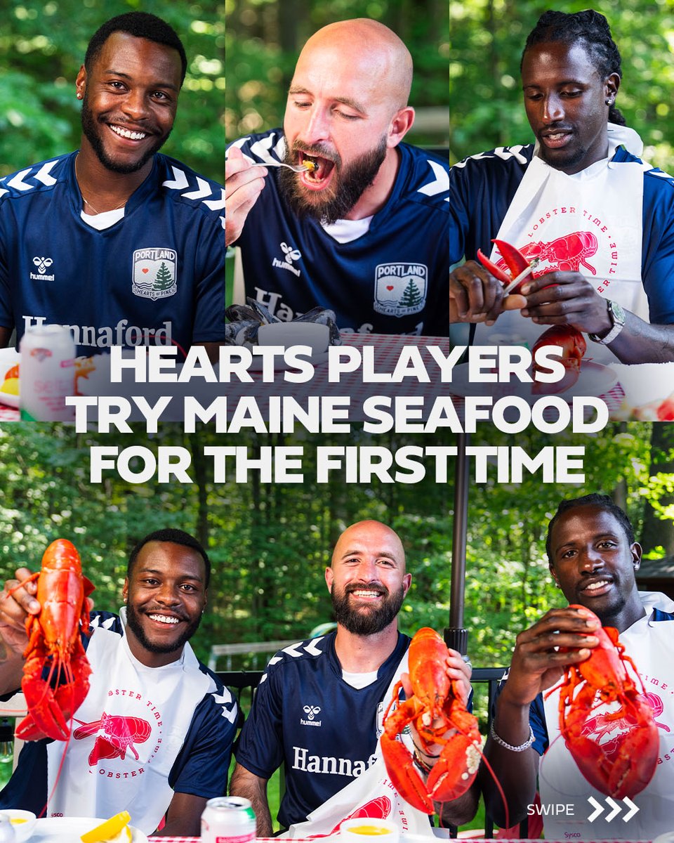 hearts_sc's tweet photo. Did you know you can get fresh steamed seafood at your local Hannaford Supermarkets?🦞

We teamed up with Hannaford Supermarkets to bring Matteo Kidd, Diogo Barbosa, and Jaden Jones-Riley together to try some Maine seafood staples for their first time. Safe to say they'll never forget their first lobster 😂

Watch the full video on the Hearts YouTube at the link below ♥️

https://t.co/jVNGeoX9JT