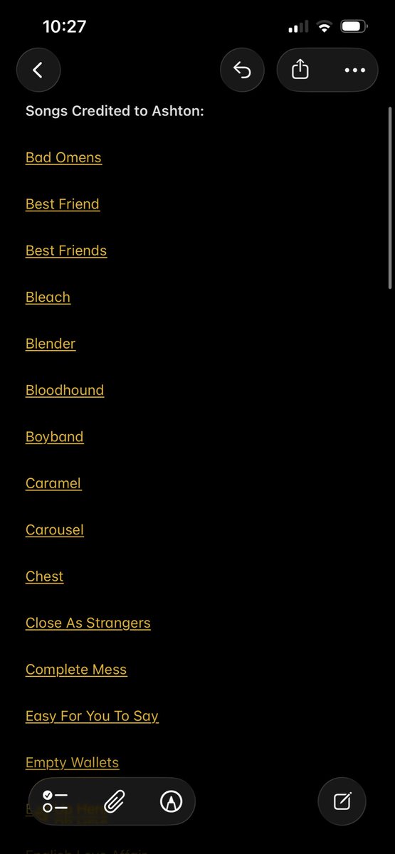 catisastar5's tweet photo. For those Ashton haters who wants to avoid supporting Ashton as an artist, here’s a list of songs he’s credited on as a writer so you can make informed listening choices. (more in comments) https://t.co/JC1odpjmjl