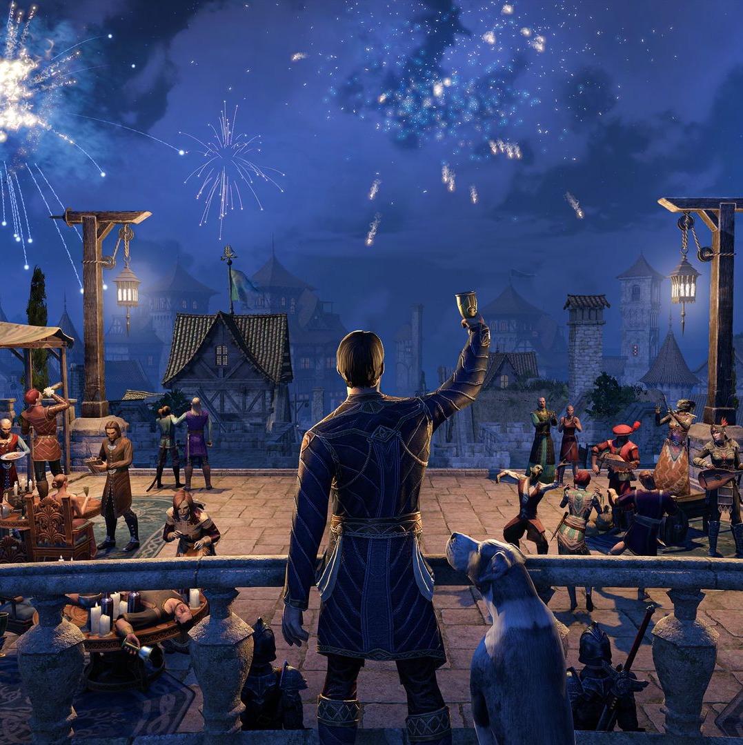 TESOnline's tweet photo. We're celebrating 40 years of Bethesda! 🎂 To say thanks for spending your time in Tamriel, you can redeem code Bethesda40 for 2K trade bars or take advantage of our anniversary sale. https://t.co/GRQf9FPcNM