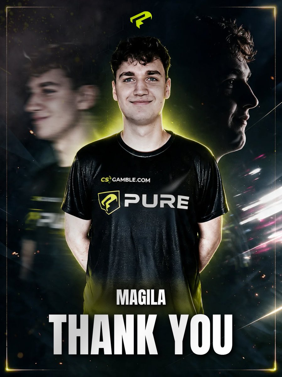 CSPUREGG's tweet photo. Today we bid farewell to @MAGILAcs  as he leaves our active CS2 roster.

Even though we only got to know him for two months, he immediately stood out as a really good guy and a dedicated teammate. Thank you for your impact and hard work during your time with us, Matas.

Wishing you the best of luck in your next chapter inside and outside the server! 🎯👊