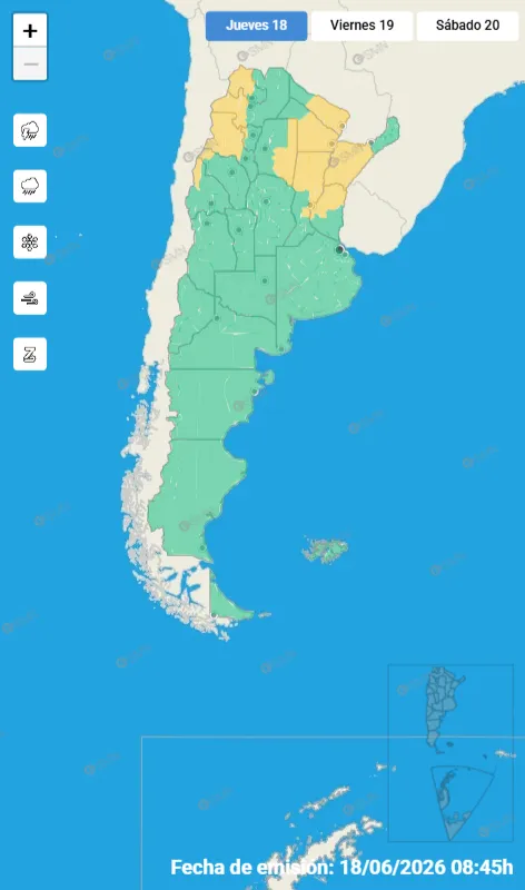 ANoroeste's tweet photo. @smn_alertas emitió una #AlertaNaranja por fuertes tormentas que afectará de manera directa a Buenos Aires, CABA y Entre Ríos, con acumulados de hasta 50 milímetros, durante este viernes. Se esperan ráfagas intensas, nevadas cordilleranas y viento zonda. https://t.co/0Yiz4XHMWM
