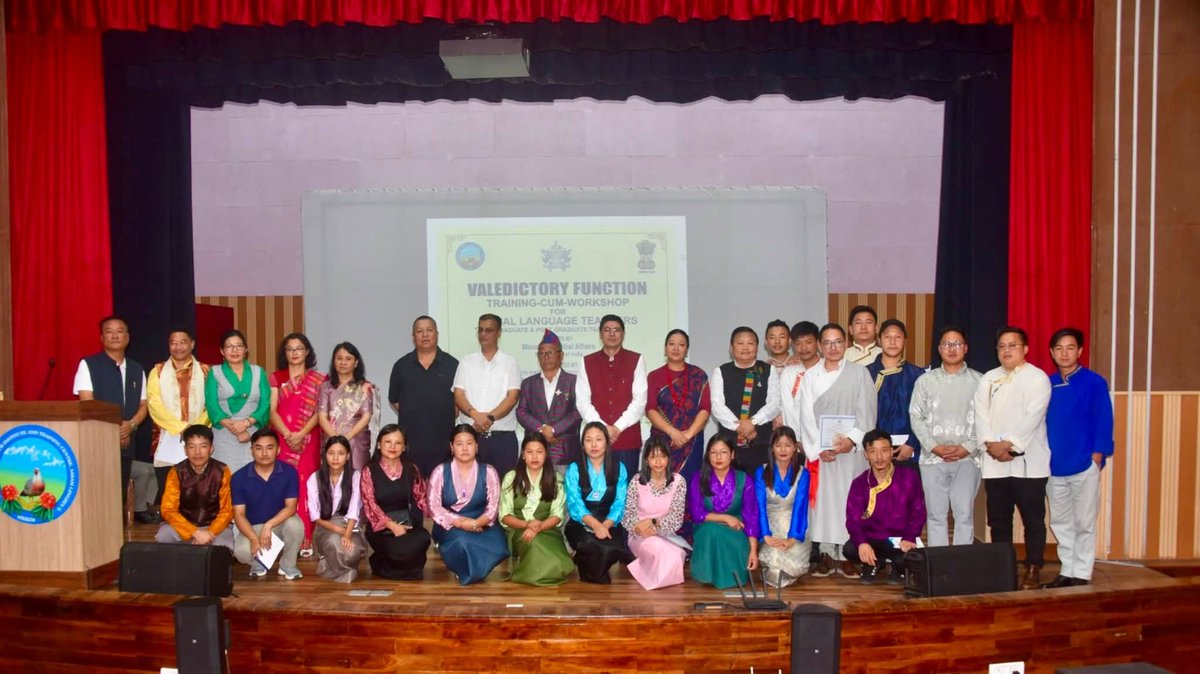 TribalAffairsIn's tweet photo. The week-long Training-cum-Workshop for Tribal Language Teachers concluded at the Tribal Research Institute & Training Centre (TRI & TC), Assam Lingzey, Sikkim. Organised by the Social Welfare Department, Government of Sikkim, in collaboration with the Directorate of Languages and Textbook, with support from the Ministry of Tribal Affairs, Government of India, the workshop equipped educators with innovative teaching approaches while reinforcing the vital role of tribal languages in preserving cultural identity.

Through expert sessions, experience sharing and discussions on child-centred learning, oral traditions and community knowledge, the programme strengthened the capacity of teachers to inspire future generations to learn, speak and celebrate their mother tongues.

#TribalLanguages #LanguagePreservation #TribalHeritage #TRI #Sikkim #MoTA 
@narendramodi @PMOIndia @rashtrapatibhvn @jualoram @Dduikey @pibindia @mygovindia @AmritMahotsav