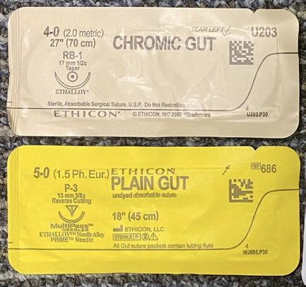 rbarbosa91's tweet photo. 🧵 on the upcoming disappearance of Chromic and Gut sutures (at least from Ethicon). We’re told these sutures may be gone forever by September.

Only a few surgeons use these fast-absorbing sutures, but for those who do, we’ll go over an alternative.

(1/ ) https://t.co/JclOECyYXI