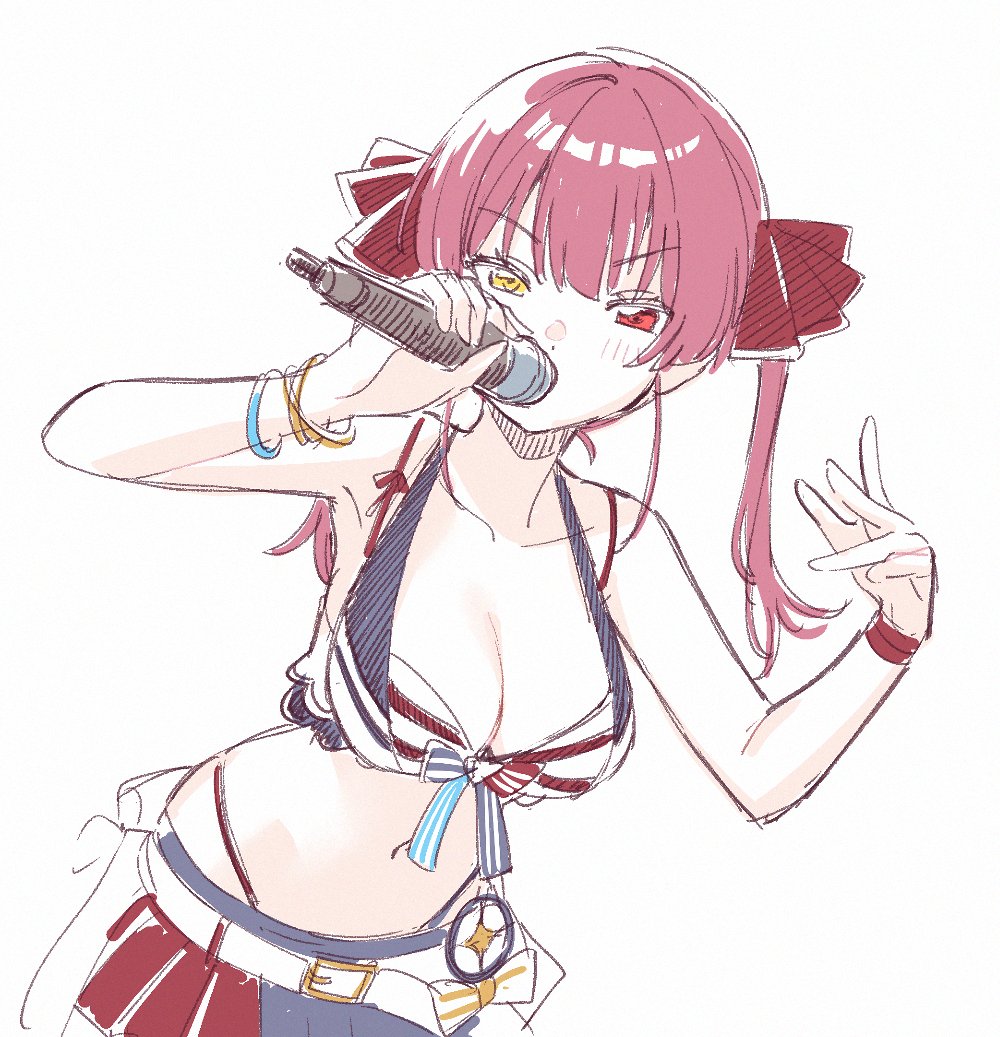 A_KA_sub's tweet photo. 今日べーちゃんと告知中のマリン船長がめっちゃラップしているように見えた https://t.co/ICgCtdgrTE
