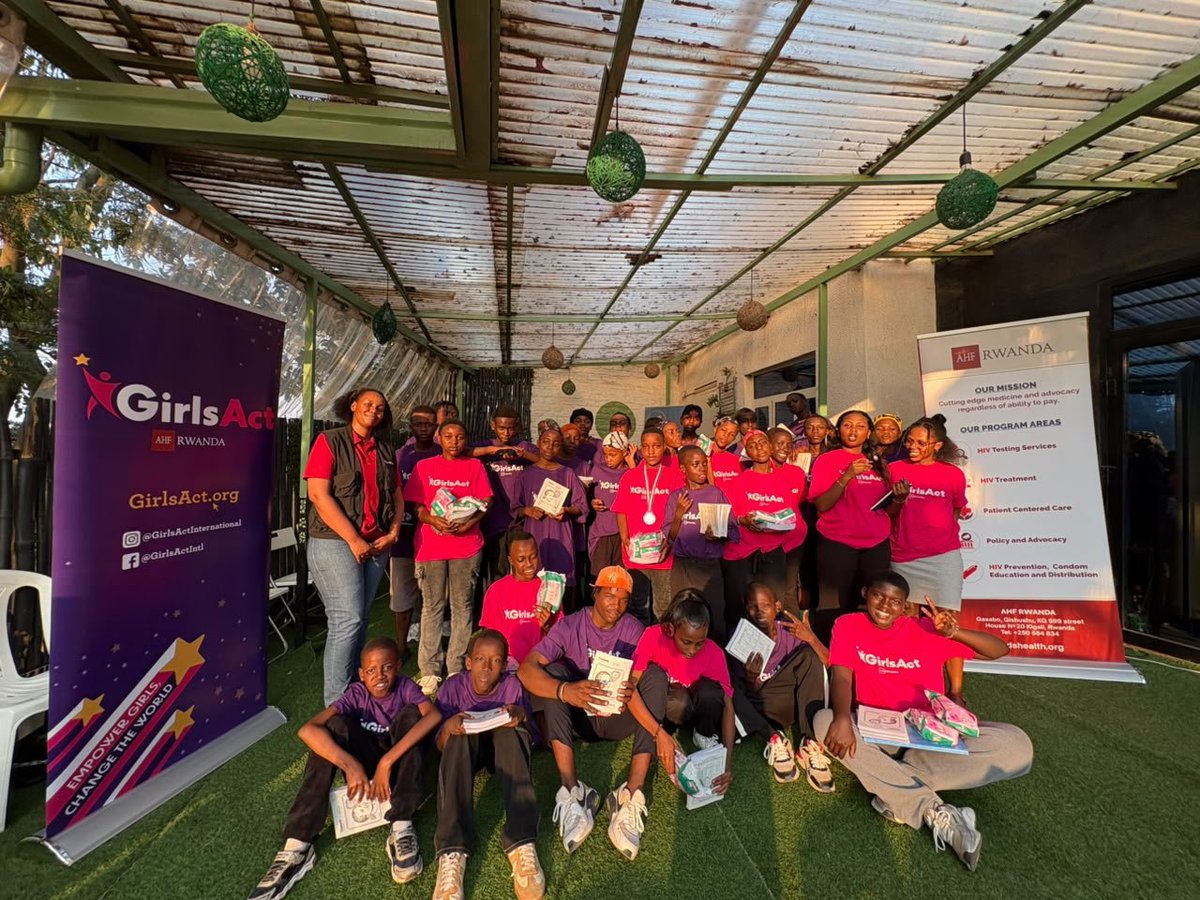 ahfrwanda's tweet photo. Investing in young people today means preventing HIV and teenage pregnancy tomorrow. 
Today, AHF Rwanda launched a new Boys to Men and Girls Act community chapter in Nyamirambo Sector, Nyarugenge District, creating a safe space where young people can learn, grow, and thrive. https://t.co/pmKRC8NIAk