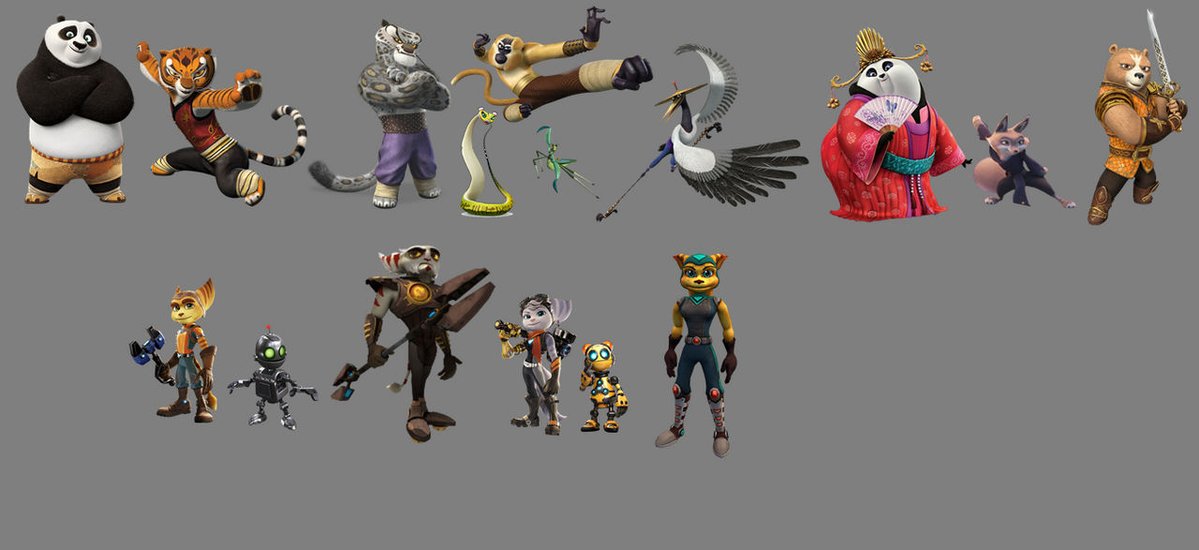 1378Mathilda's tweet photo. KFP X R&amp;C Barbenheimer Remake Version
#kungfupanda #ratchetandclank #Barbenheimer #crossover #po #tigress #tailung #monkey #viper #crane #mantis #meimei #zhen #wanderingblade #ratchetthelombax #clanktherobot #alisterazimuth #rivetthelombax #kittherobot #angelacross https://t.co/RLlRVexFHl