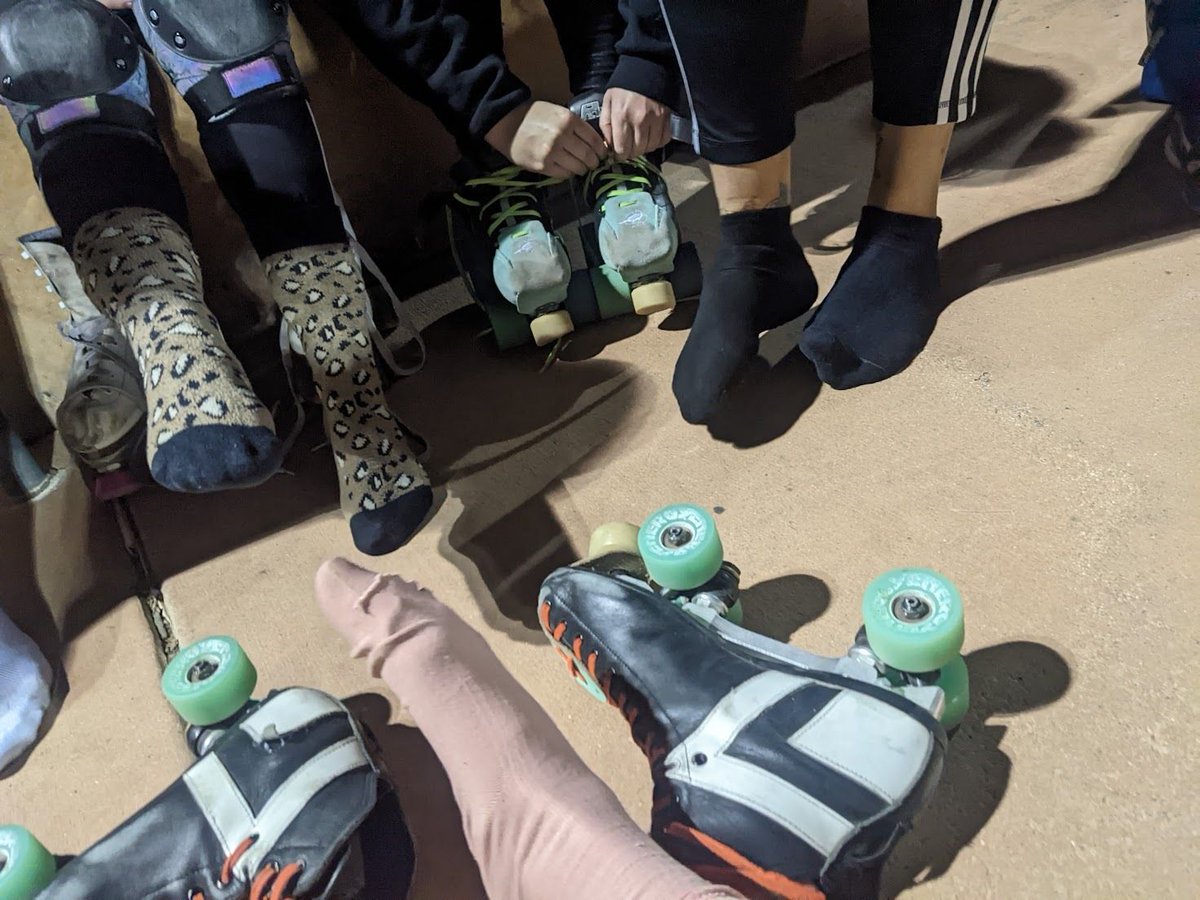 derbysox's tweet photo. this was the end of roller derby practice a few years ago! i still talk to some of these girls but I moved a couple hours away so we don't skate together much! #skatergirls #sweaty https://t.co/3OXtg6fvbk