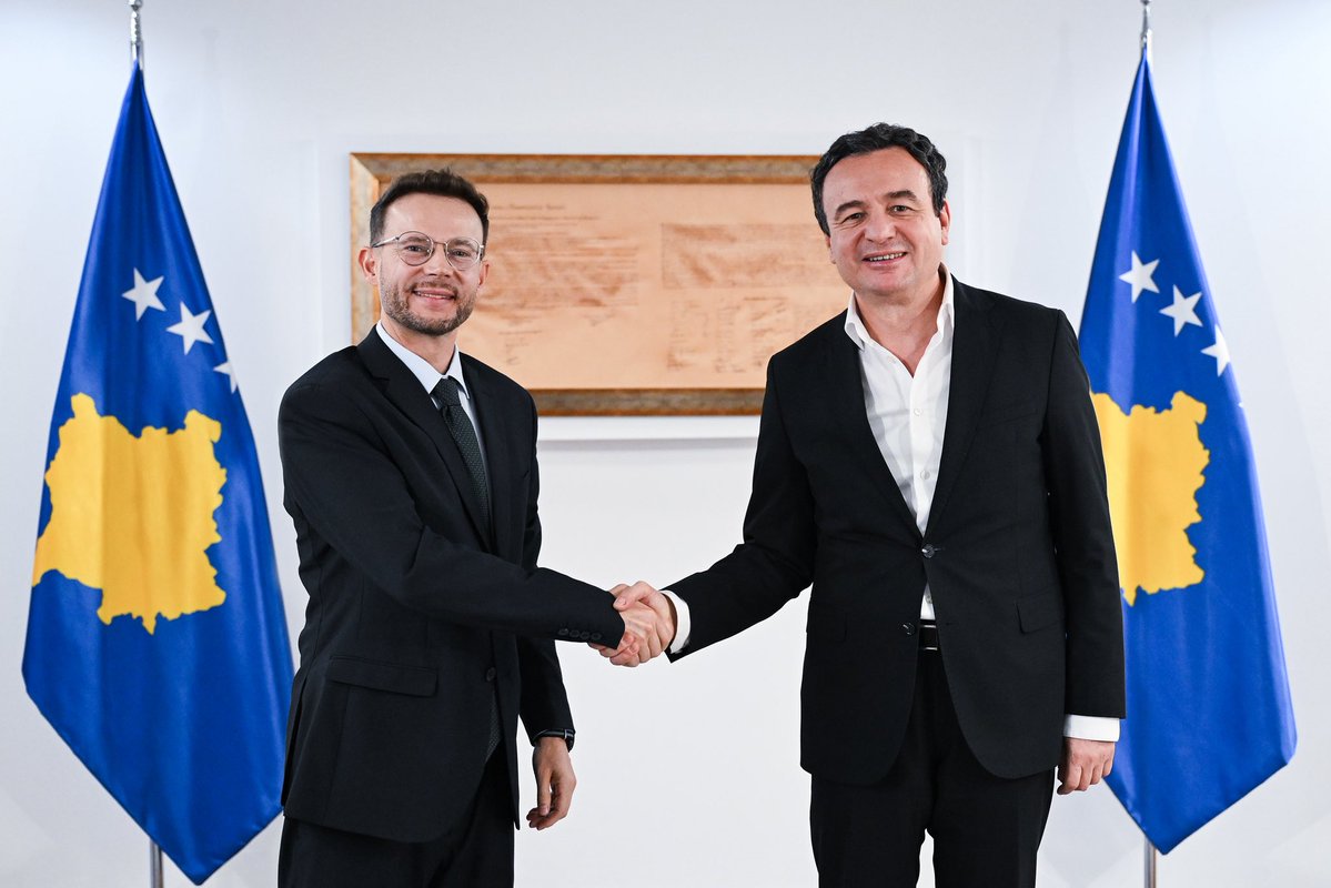 albinkurti's tweet photo. I had the pleasure of meeting Prof. Dr. Ardian Jusufi (@ArdianJ_Lab), who has achieved tremendous success in robotics and artificial intelligence, particularly in the field of physical AI. Most recently, he was shortlisted for the Falling Walls Foundation’s Global Call for Science Breakthroughs 2026 in recognition of his pioneering work in biomechanically informed soft robotics. He's currently based at the University of Zurich and affiliated with Macquarie University.

Dr. Jusufi has also spent considerable time in the United States, working at renowned institutions such as UC Berkeley and Harvard.

We discussed Europe’s opportunities in this field, as well as specific ways to advance robotics in Kosova.

Dr. Jusufi represents a crucial pillar of Kosova’s future growth: a member of our diaspora who has succeeded abroad and is committed to contributing to the development of our country. We look forward to a fruitful collaboration.