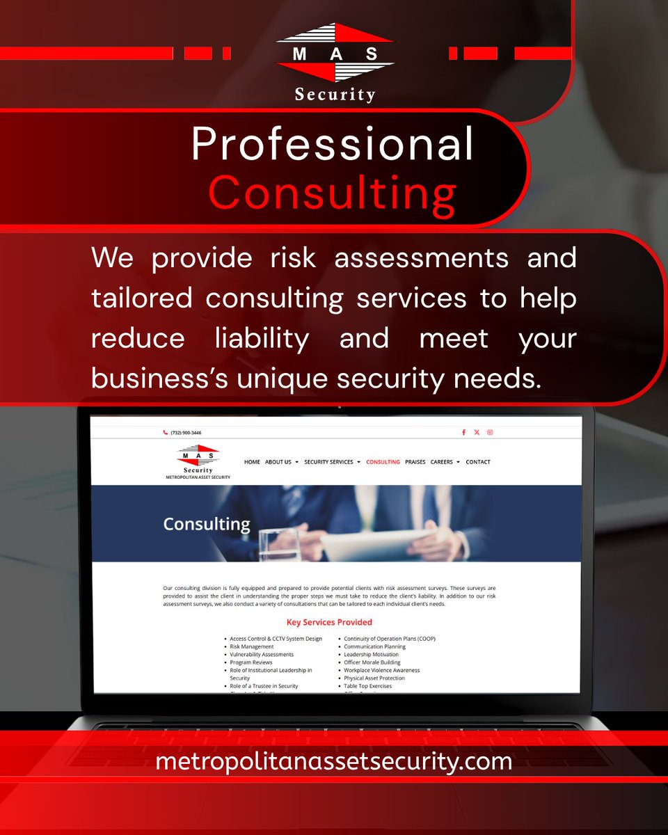 masecurity01's tweet photo. Our consulting services are tailored to help you assess risks and find solutions that fit your unique security needs.

Visit https://t.co/0gaPw4fvPU to learn more about our consulting services.

#MASSecurity #MetropolitanAssetSecurity https://t.co/dv4GkYne2G