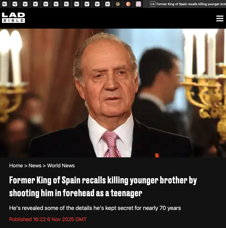 XRadicalReality's tweet photo. The king of Spain killed his brother in a battle for the throne, kind of like what happened to Anderson Cooper when his mother made him chuck his brother out the window... It was one of the other, and the one that lived got educated at the Dalton school, where Jeffrey Epstein used to work.

And you can't make that shit up. Anderson Cooper is just another fake name fucking communist who's been hunting Trump for years. Because we know he chucked his brother out the window.

That's why Anderson Cooper started sucking dick he knew he couldn't trust his own mother