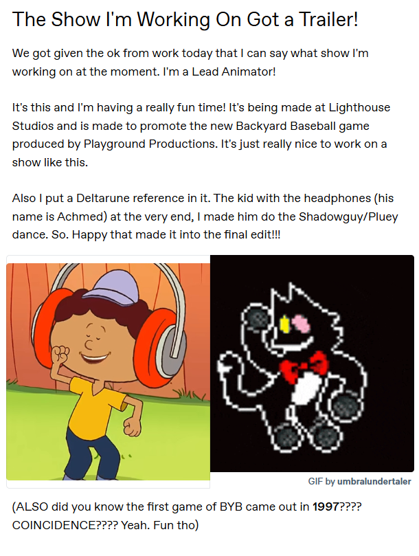 dailytobytrivia's tweet photo. The video game series Backyard Sports is getting turned into an animated series, at the end of the trailer for this is a kid doing the Pluey dance, which is an intentional reference. https://t.co/up8Ldg6n2Z
