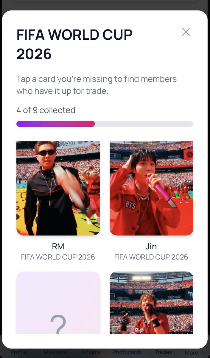 vipanchikahere's tweet photo. OMG I’m in love with the new photo card collections, especially the FIFA World Cup 2026 collection😭😭😭

Thank you @b_cdapp 💜 https://t.co/NLTiN0sw6o