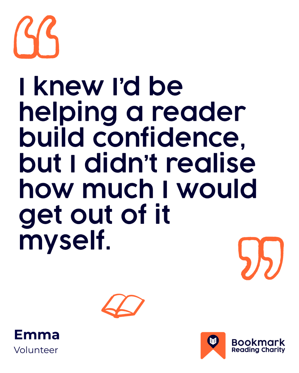 BookmarkCharity's tweet photo. Helping a child grow in confidence could change more than you think ๐ Emma started volunteering to help children enjoy reading, but gained purpose, connection and confidence too. Discover how you can make a difference this school year ๐ https://t.co/18e1EuBTM8
#BookmarkReading https://t.co/rqpXzX7X0n