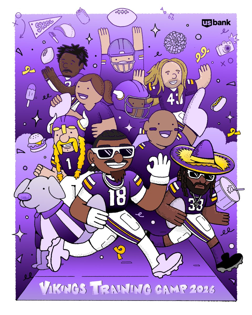 Vikings's tweet photo. Can't wait to welcome fans to training camp tomorrow 😎 https://t.co/UN9WAYpO1q