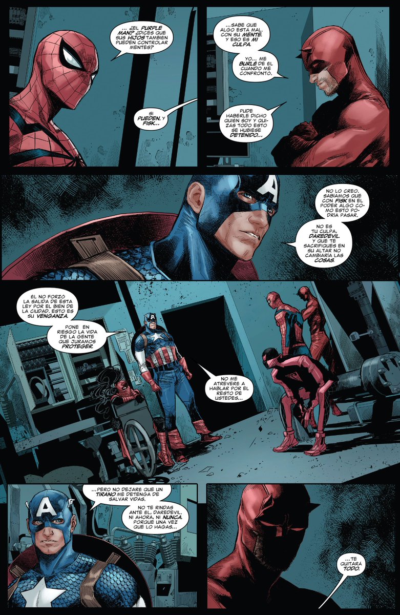 AlanIssacE's tweet photo. La dinámica entre el Capitán América y Matt está demasiado infravalorada 🥹🩸🇺🇸

El Cap termina siendo justo el consejero que Matt necesita en sus peores momentos 😭✨

En Devil’s Reign me encanta cuando le dice: “¡Vamos Matt! ¡No puedes rendirte! ¡Debes seguir adelante!” 🔥 https://t.co/d4sQeHjmGd