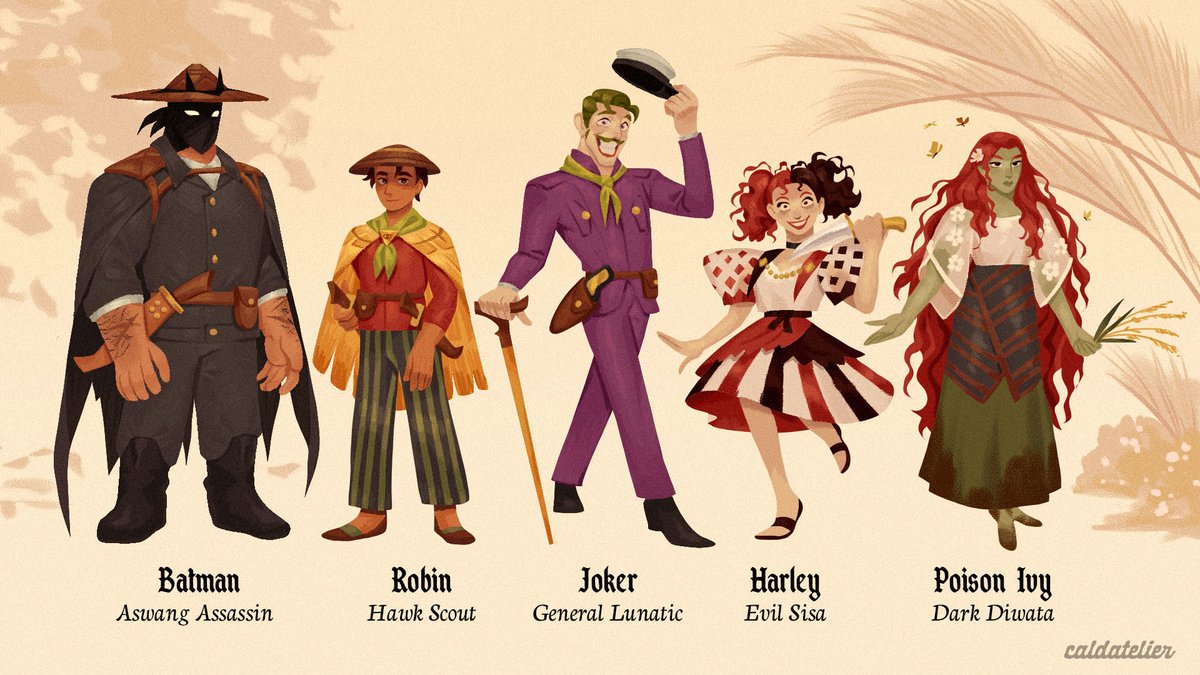 caldatelier's tweet photo. What if Batman characters were Filipino during the Spanish colonial period? https://t.co/nW4M5k9Kxt