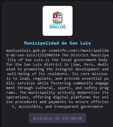 chum1ng0's tweet photo. 🔴🇵🇪El grupo de ransomware The Gentlemen publica:

A la Municipalidad Distrital de San Luis es el gobierno local del distrito de San Luis en Lima, Perú. Administra los servicios públicos, la seguridad vecinal, el ornato y el desarrollo local de esta zona de la capital.

#Gentlemen #ciberataque #ciberseguridad #ransomware #Peru #Lima #DarkWeb