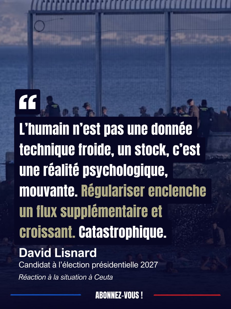 FranceavecDL's tweet photo. Une politique migratoire ne peut pas être décidée sans tenir compte de ses conséquences sur toute l’Europe.

Pour @davidlisnard, les frontières doivent être tenues, les règles revues et les gouvernements assumer leurs responsabilités. L’urgence est de reprendre le contrôle. https://t.co/PKGVLrztKa