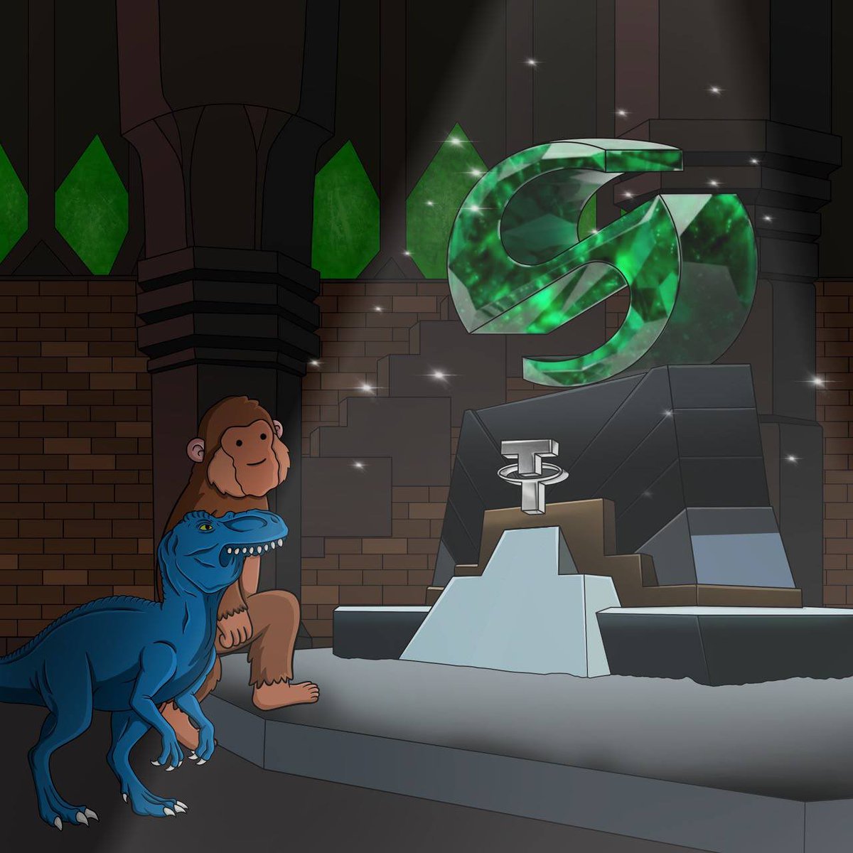 FiatMonkey5's tweet photo. Some see a chain. We see the start of a civilization. 🐒🦖 https://t.co/Rz3UwFEjEz