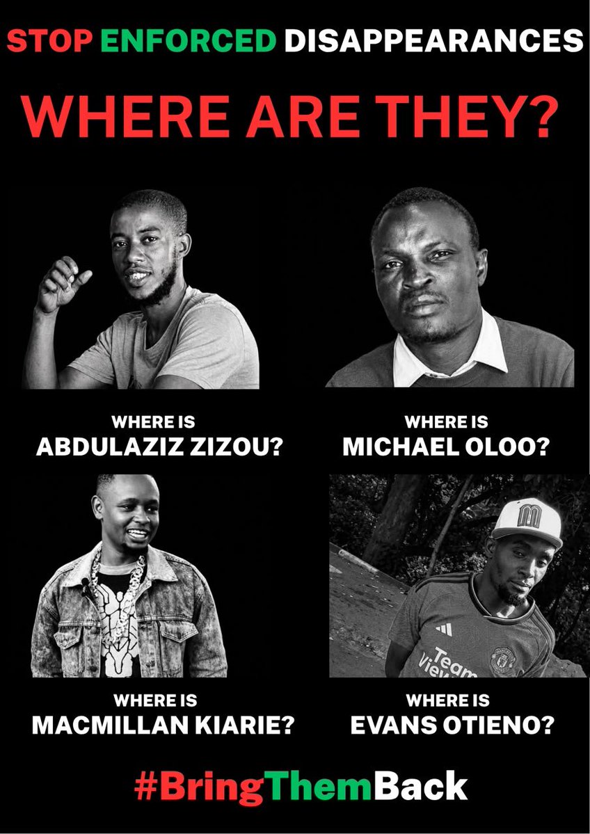 wanjirunjira's tweet photo. It's been over 40 days since they were abducted! As Kenyan women, we've decided enough is enough. We will not normalize enforced disappearances in our country! #WakoWapi? #BringThemBack! #EndAbductions https://t.co/IegTBb00IS