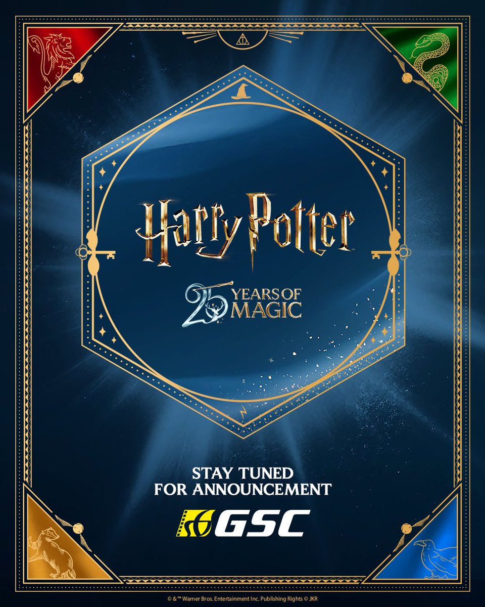 GSCinemas's tweet photo. It’s Harry Potter’s Birthday! 🥹

We have exciting announcements to celebrate Harry Potter’s 25 years of magic. Stay tuned! ✨

#HarryPotter #Malaysia #GSCExclusive https://t.co/E9LZD3aFbm