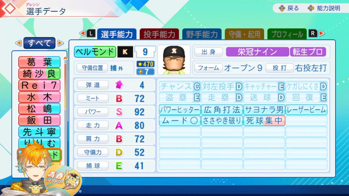 Inajun2434's tweet photo. 【にじ甲2026】麒麟高校の育成が終了、主力選手の最終ステータス #ウサミストリィィィィムッ #宇佐美リト 

【🔗https://t.co/nIGdI9bZlS】 https://t.co/zpDozAbtRA