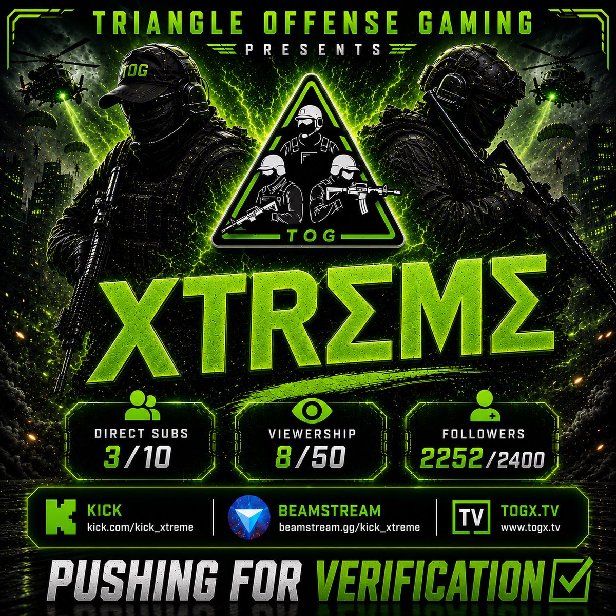 togxtv's tweet photo. Please continue to follow @KICK_XTREME and give your support!!! We appreciate you and everyone on @kick @BEAMStreamGG @kickcommunity @KickVillage @ElationEsports @f12community 

Link is in the image!!! https://t.co/CnEkqJJRaf