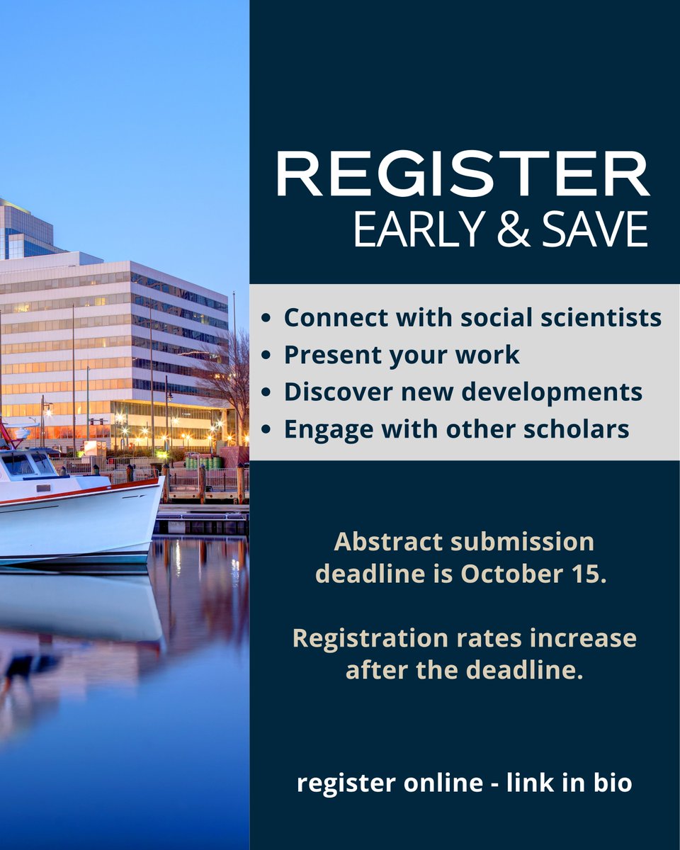 SfAAnthro's tweet photo. Join us in Norfolk for #SfAA2027! Registration is now open!

For more info, visit our website: https://t.co/5NN4YcXQ86

#SfAA #SocialScience #Anthropology #AppliedAnthropology #Norfolk https://t.co/rOQn6gKoZo