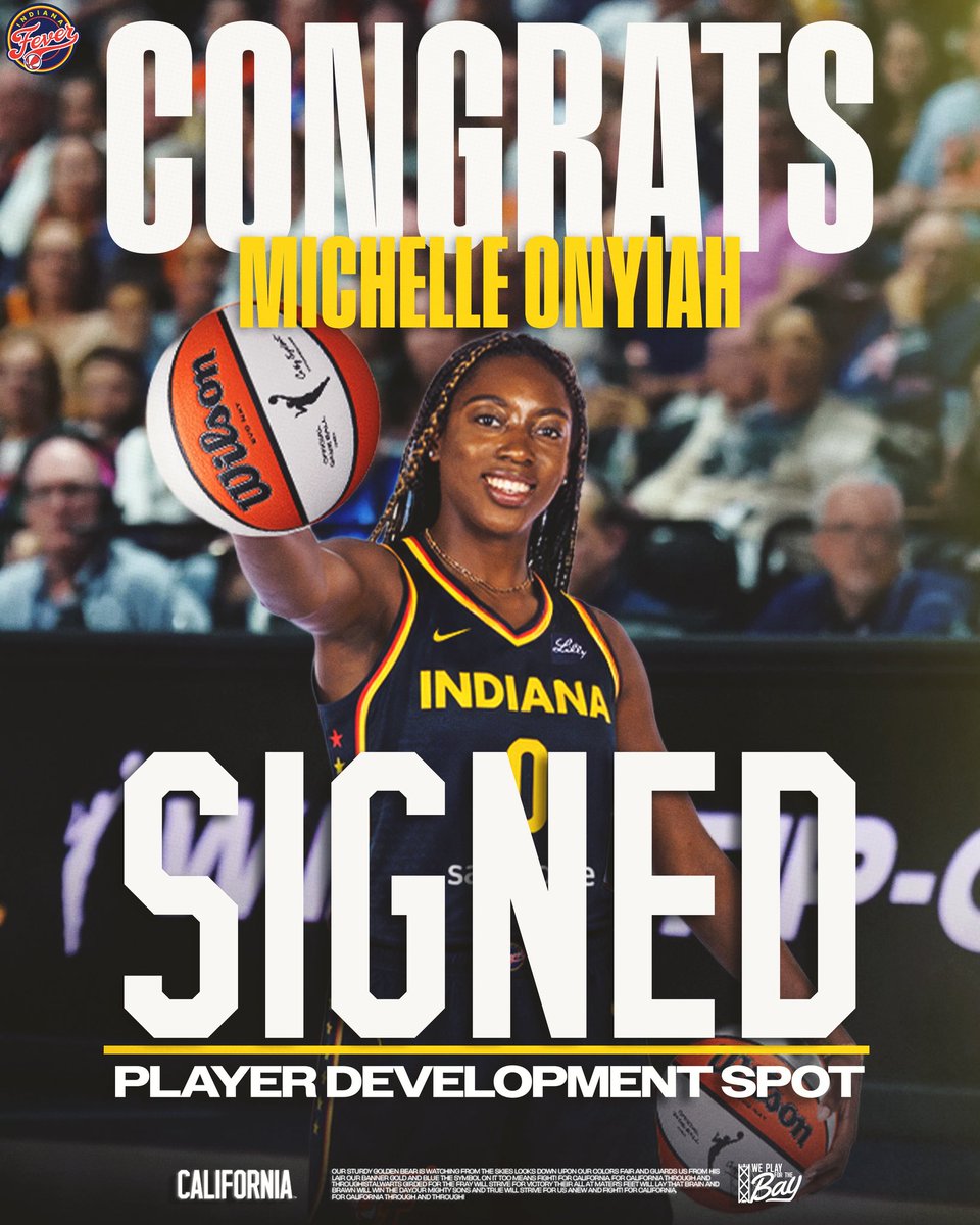 CalWBBall's tweet photo. Congratulations to Cal alum Michelle Onyiah on earning a development contract with the @IndianaFever !

Excited to watch you make your mark in the WNBA! 💪🏾

#gobears #weplayforthebay https://t.co/iI36TgzsWC