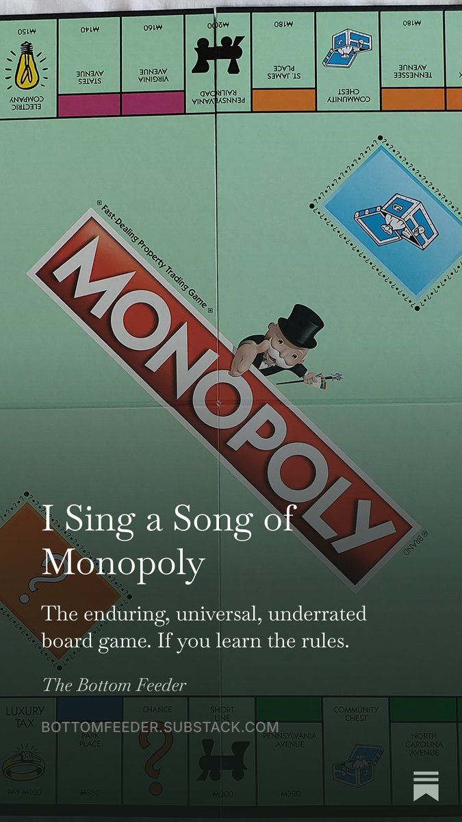 spiderwebsoft's tweet photo. New Blog Post! A little love letter to one of my favorite board games: Clumsy, maligned, iconic old Monopoly. Which is a legit banger if you learn the rules. It's not perfect, but it's wonkiness is part of its charm. If you learn the rules.

https://t.co/eszIWNy4af https://t.co/itOeVCxPpr