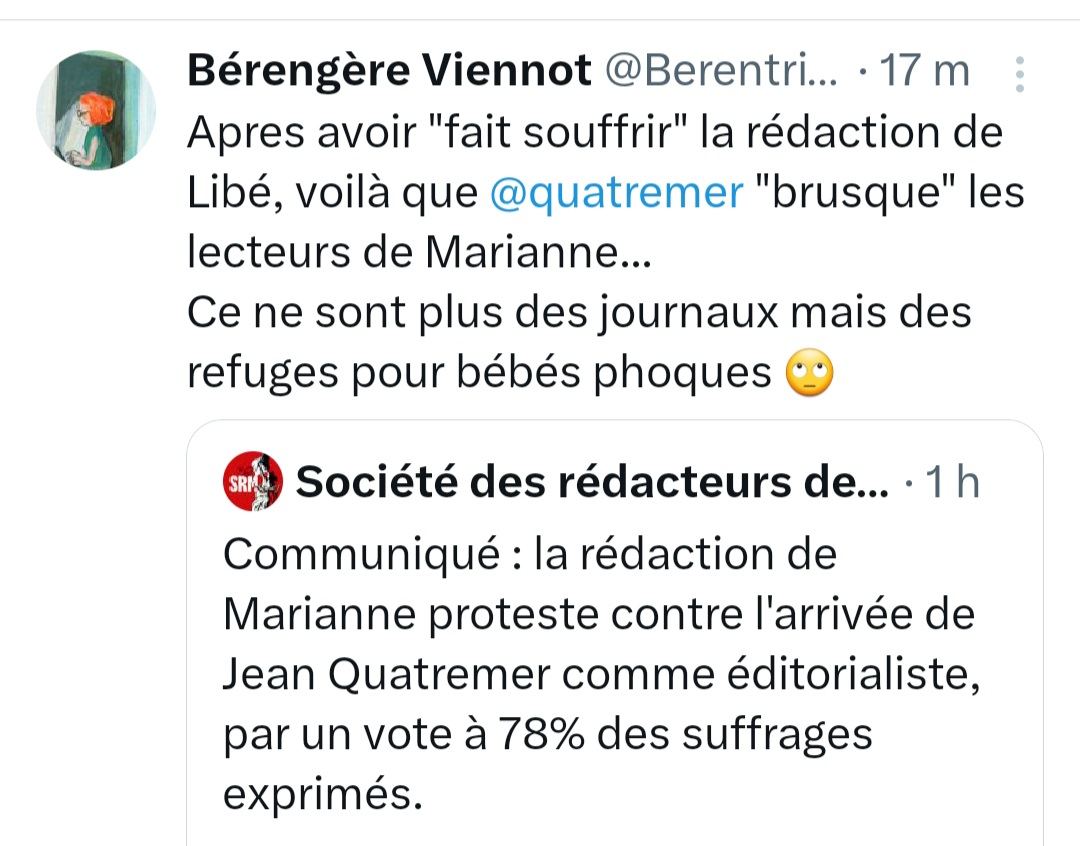 AneriesPR's tweet photo. Défense du troll Quatremer : riposte printaniste en difficulté.
RAS sauf ricanement habituel 🐧 https://t.co/Yulh1VTD9E