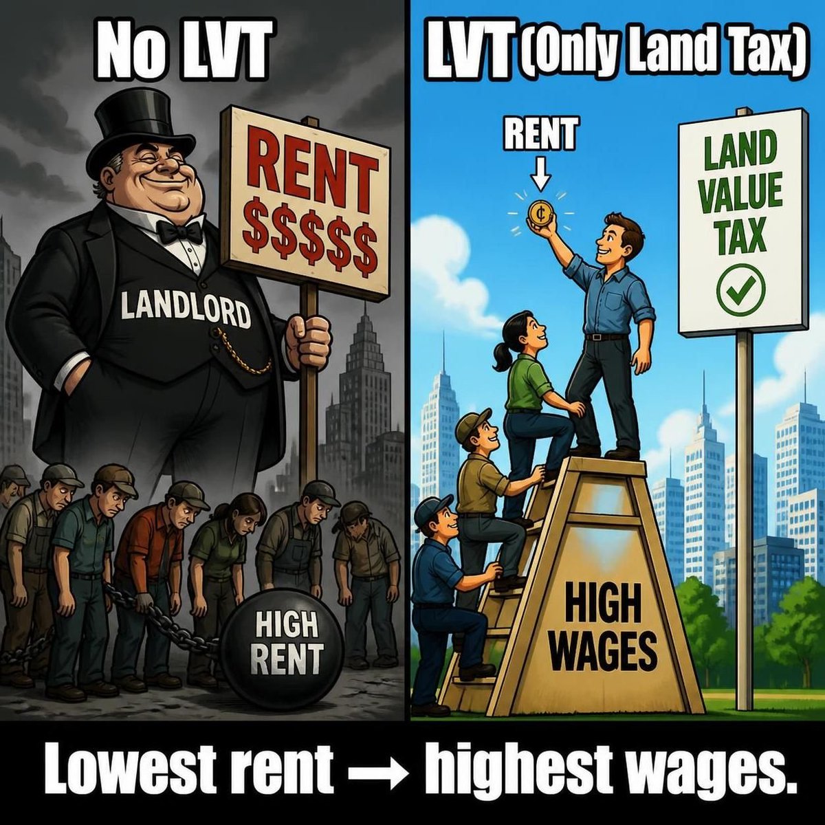 TaxLandNotMan's tweet photo. Economics isn't complicated. But, those in power, who control education, media and politics, don't want labor (people) to be as expensive as we deserve to be. They want us to spend our time and our lives working for them instead of for ourselves and for those we love. #SingleTax https://t.co/Skzts2FIdn