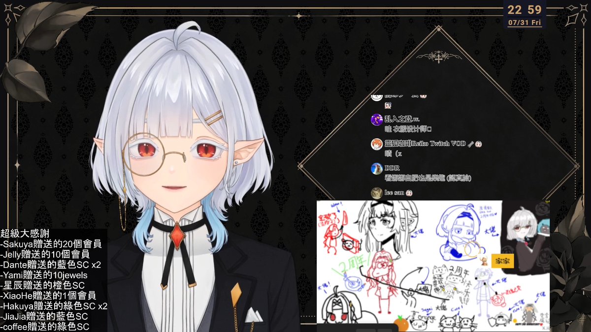 NanaC_Vtuber's tweet photo. 自肥衣裝 \\披露結束// 🎉

あくまで、執事です
我喜歡黑執事,也喜歡歌德式的風格
所以這次給自己畫了執事衣裝&amp;歌德式背景

感謝大家來看新衣裝的披露
也感謝大家祝福,還有在繪圖板上的繪畫與留言
每次前來觀看直播和抖内都很感謝
少爺、小姐們辛苦了😊

下面留言我要感謝少爺、小姐們這次贈送的禮物： https://t.co/AF8cscVuJh